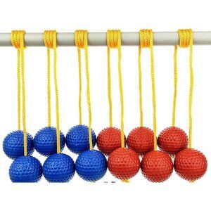 6 Pack Ladder Balls Toss Replacement Ball Red Blue  Yellow Rope Fun Backyard